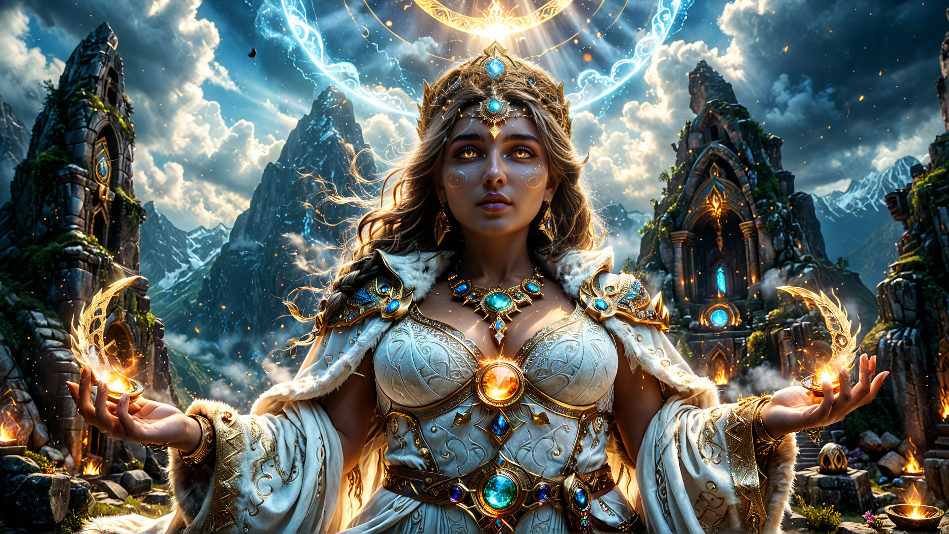 AI generated wallpaper featuring queen, fairy, ancient
