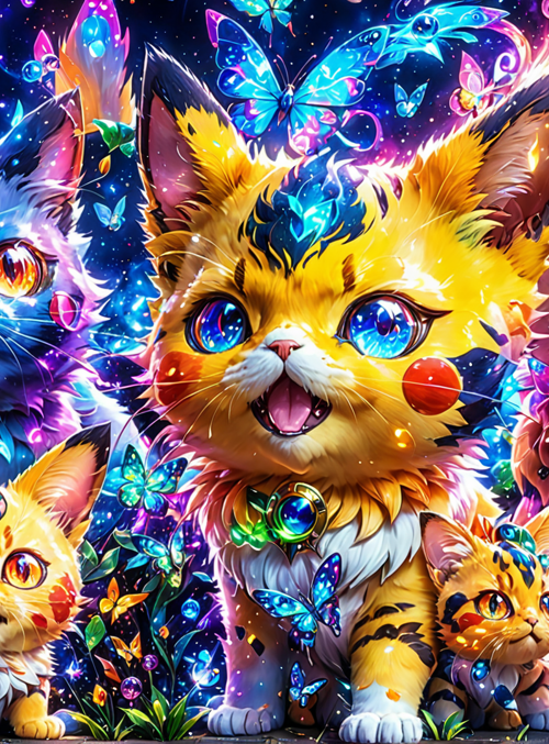 cats, butterflies, kittens