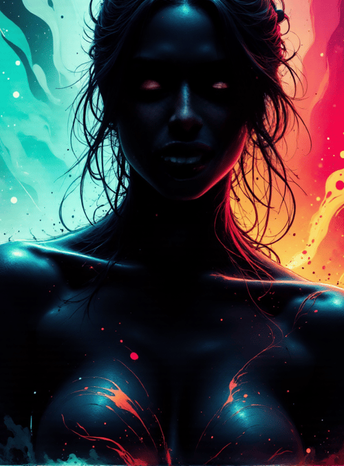 woman, smoke, surreal