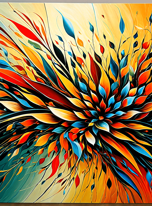 flower, abstract, leaves