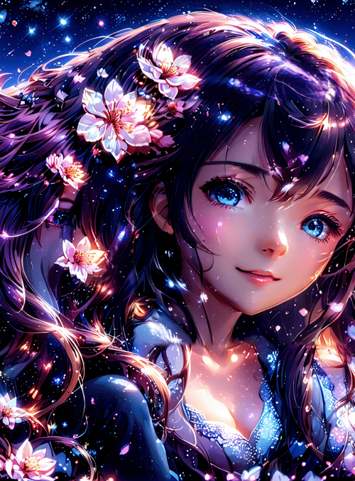 girl, cherry blossoms, city