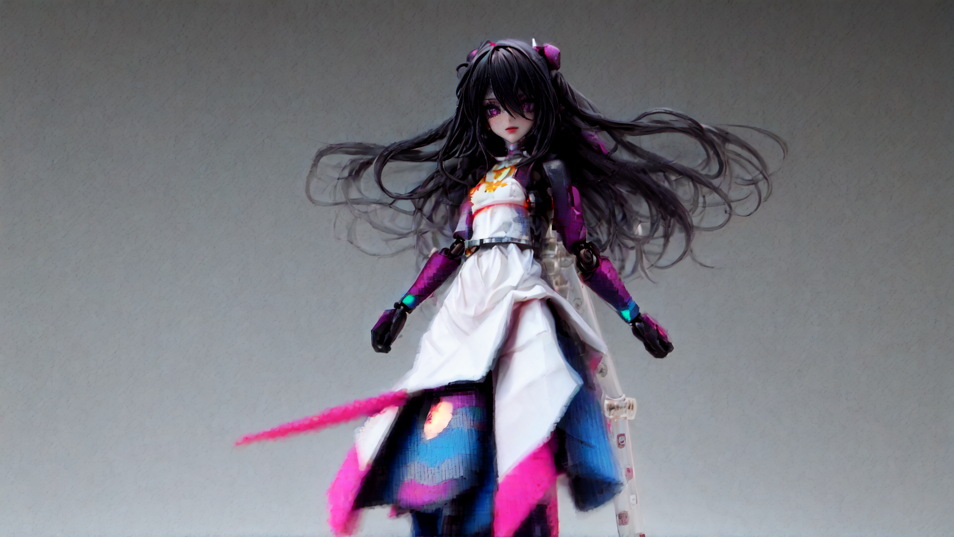 AI generated wallpaper featuring doll, anime, figure