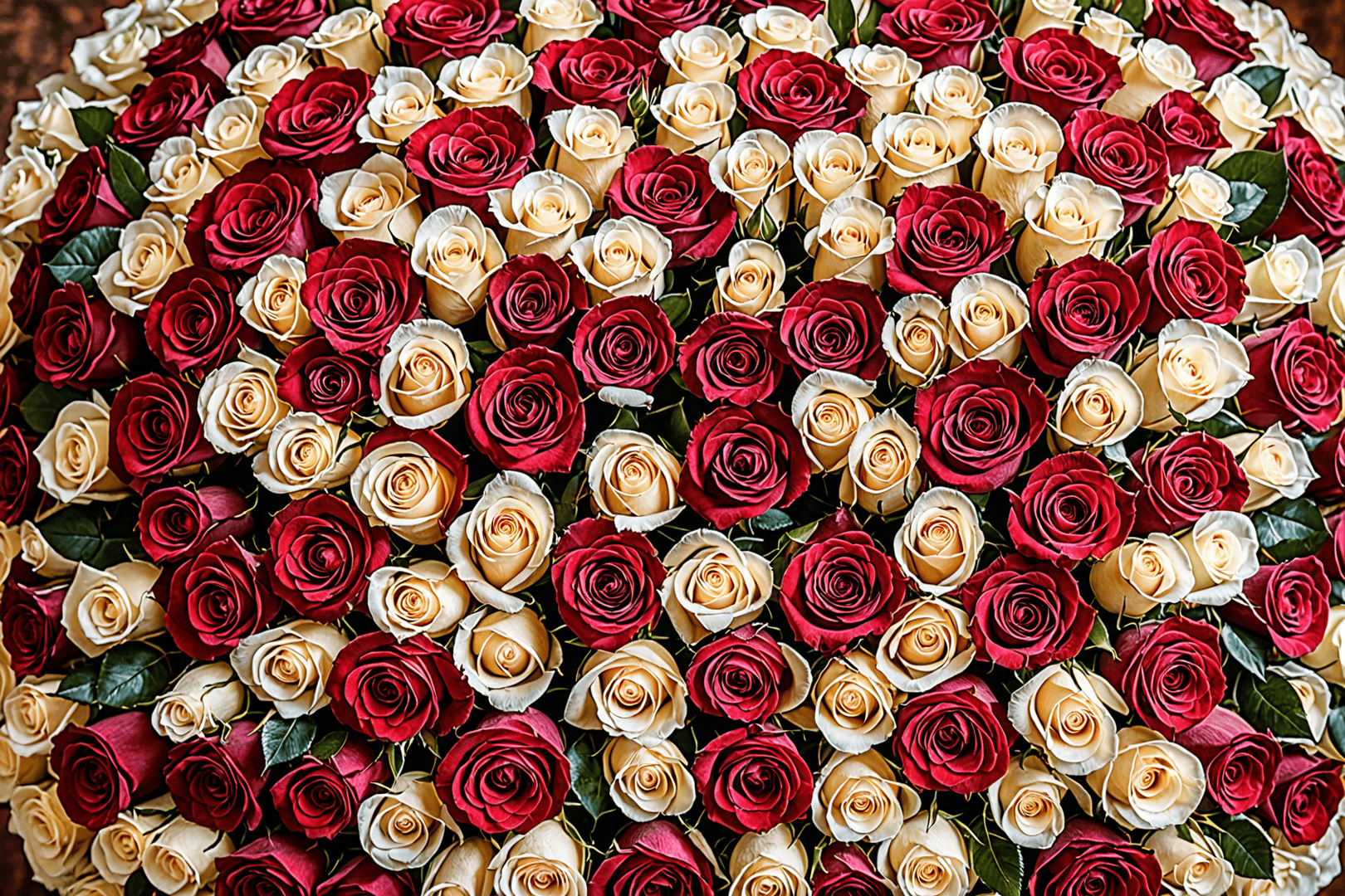 AI generated wallpaper featuring roses, flowers, bouquet