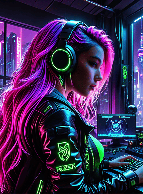 gamer, woman, computer
