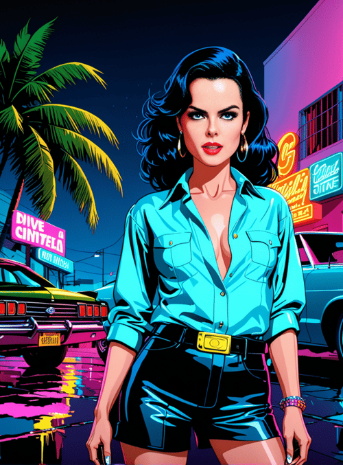 woman, street, cars