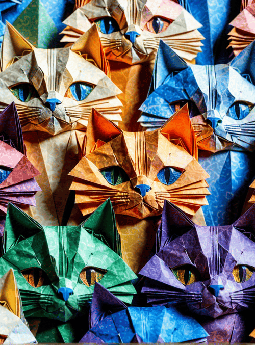 origami, cats, art