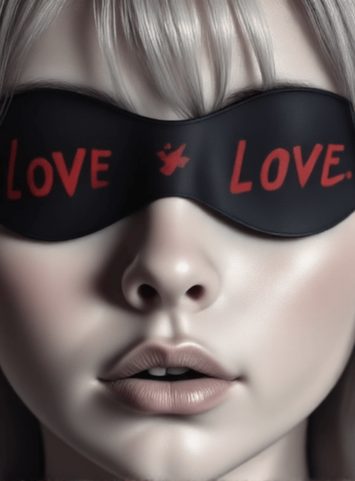 girl, blond, mask