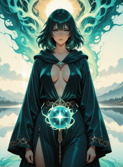 woman, mage, wizard, sorceress, soul, dragon, nature, spirit