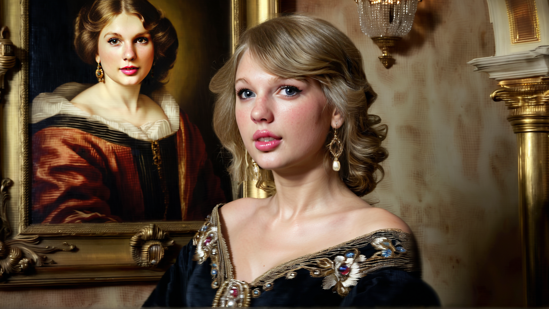 AI generated wallpaper featuring woman, portrait