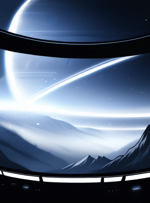 planet, mountains, space station