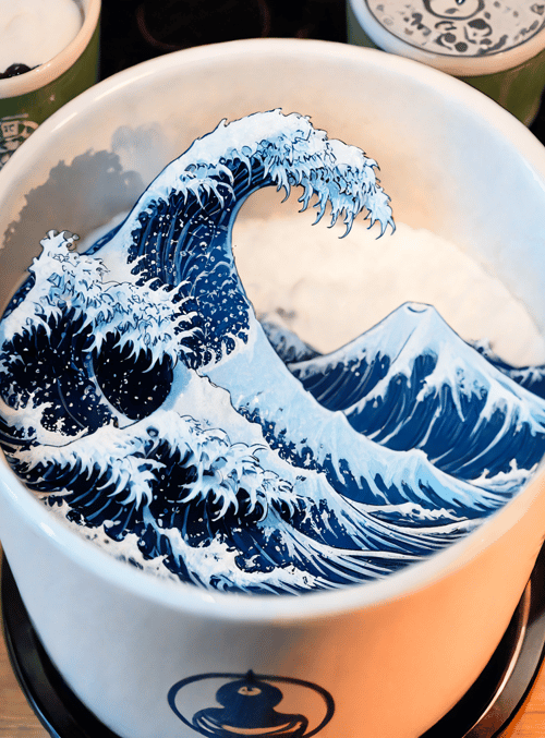 wave, cup, mug