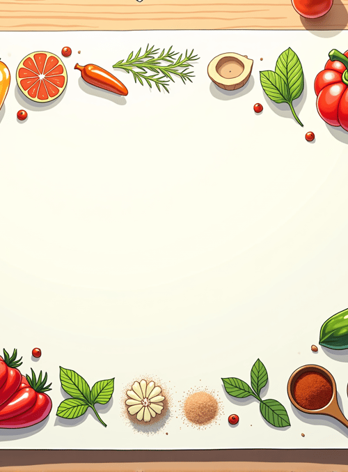 vegetables, spices, drawing