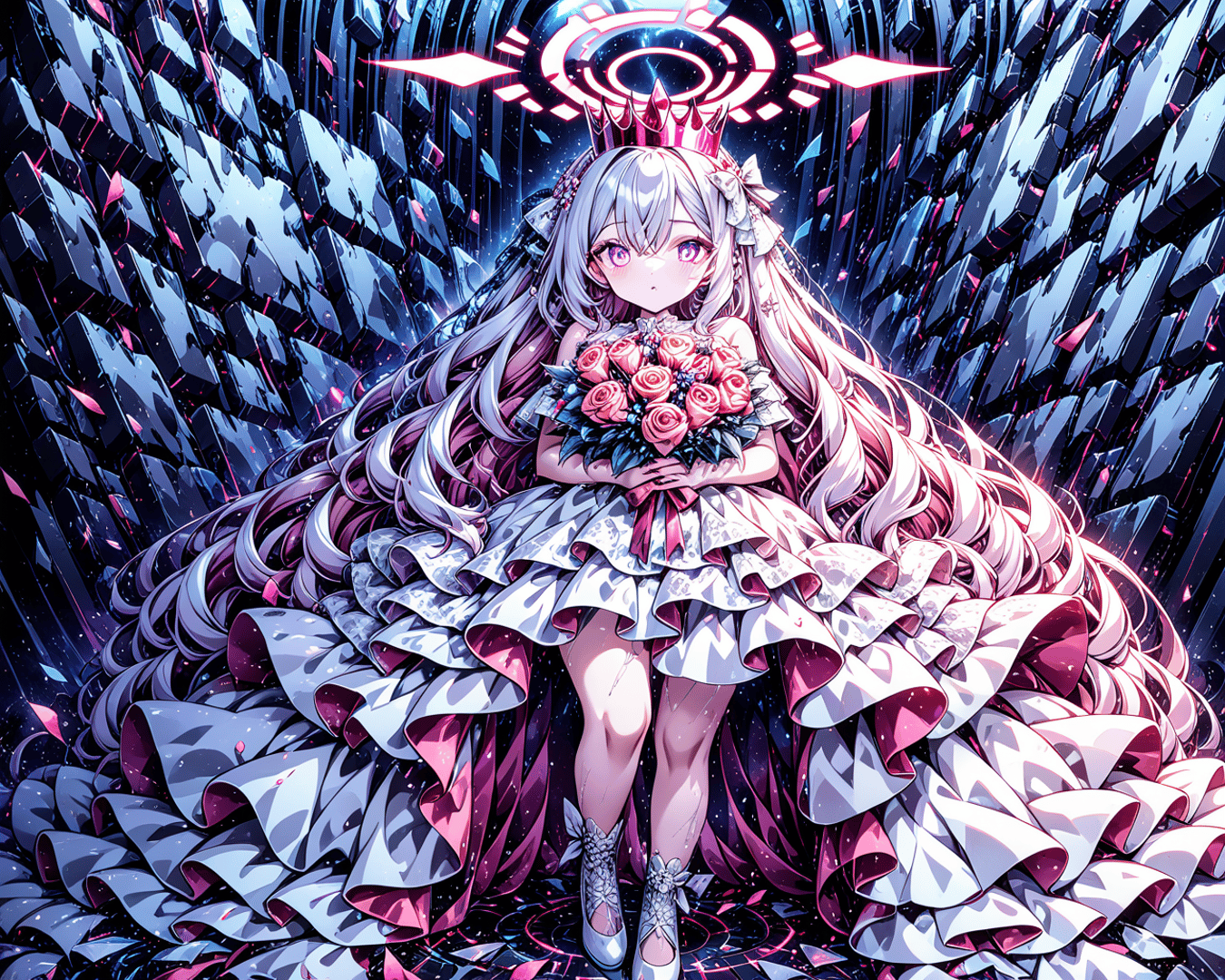AI generated wallpaper featuring girl, princess, roses