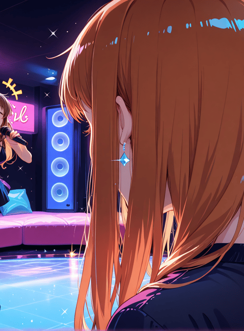 girl, disco, microphone