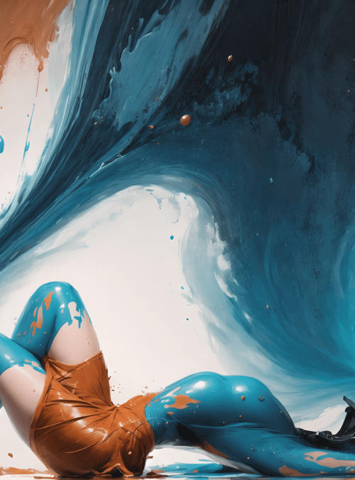 figure, paint, wave