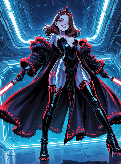 woman, saber, cyberpunk, armor, cape