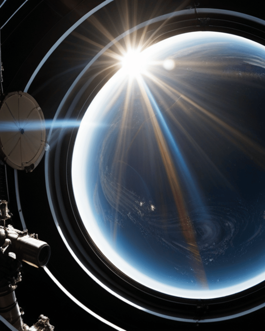 AI generated wallpaper featuring earth, space, sun