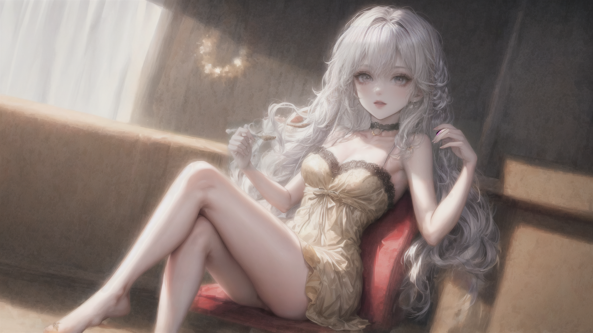 AI generated wallpaper featuring woman, fashion, pose
