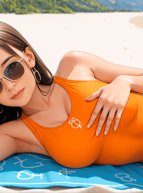 woman, beach, bikini