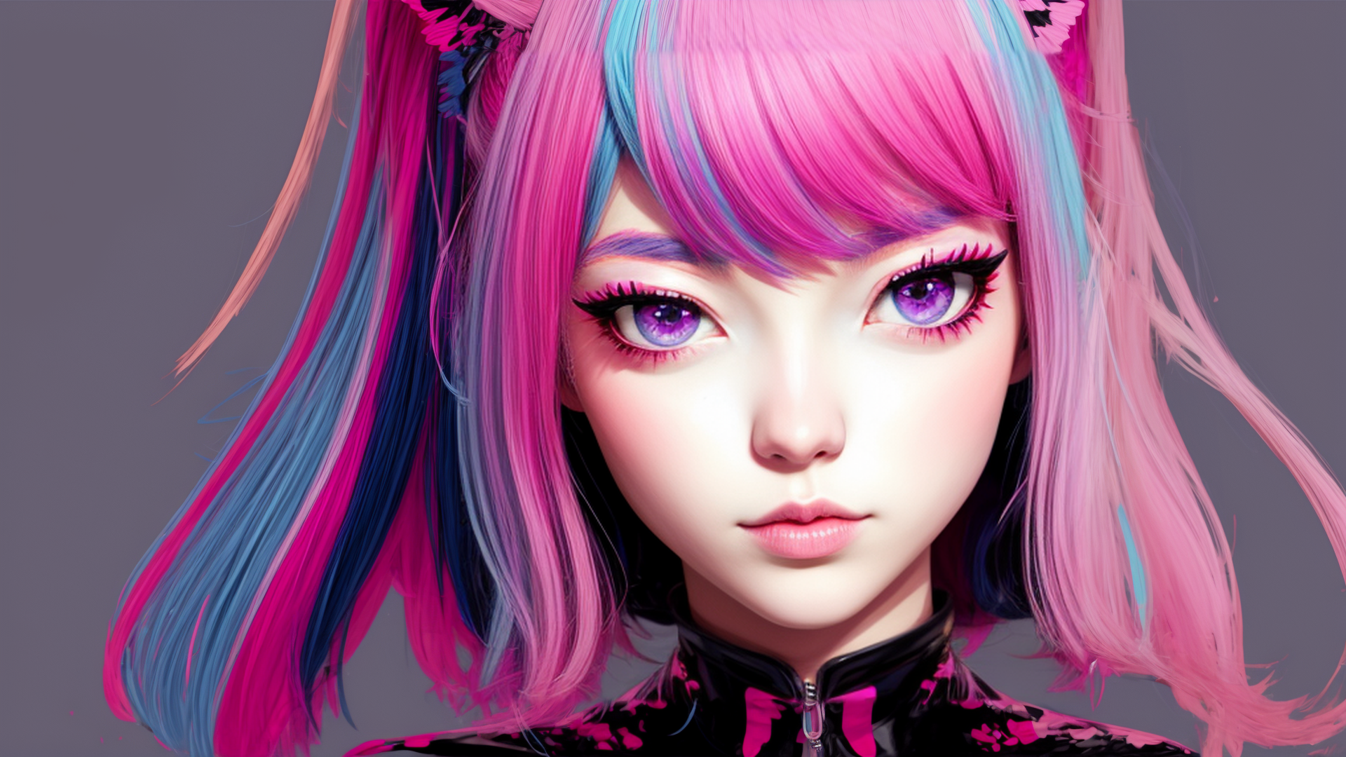 AI generated wallpaper featuring girl, anime, character