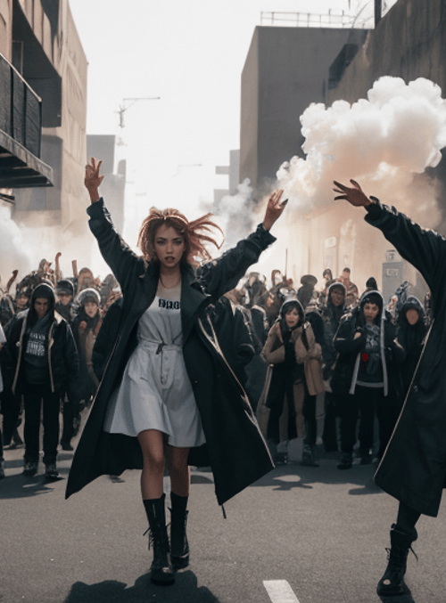 people, protest, smoke