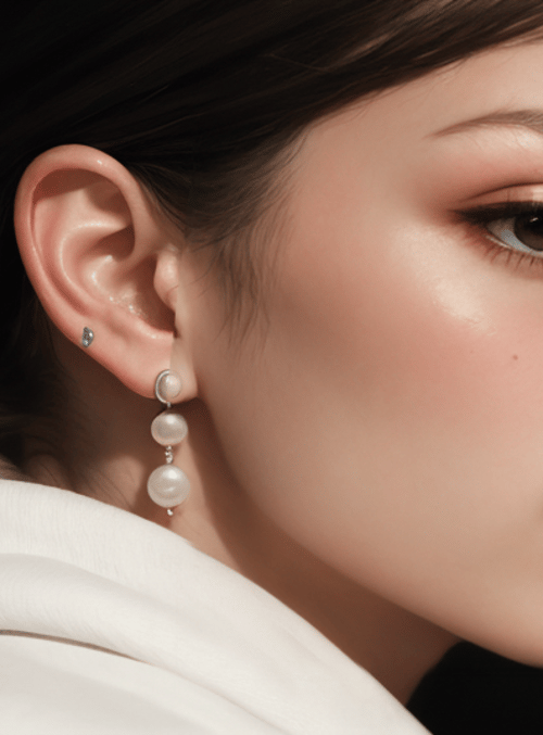 woman, ear, pearl