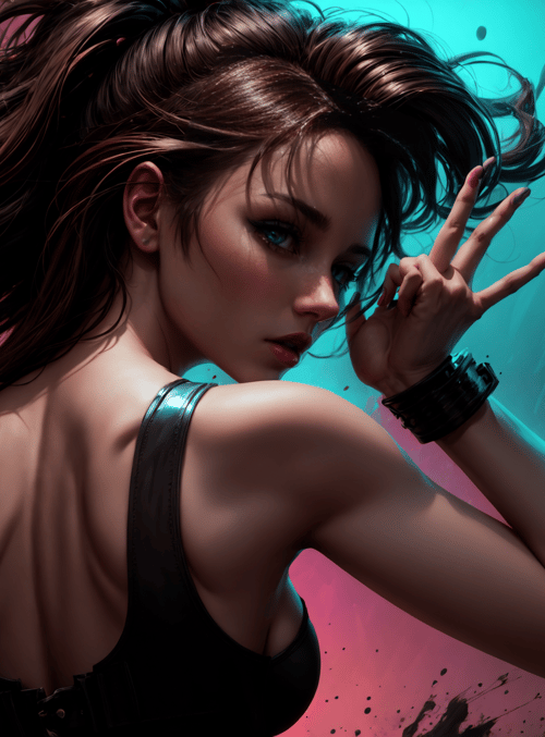 woman, hair, hand, shoulder, wristband