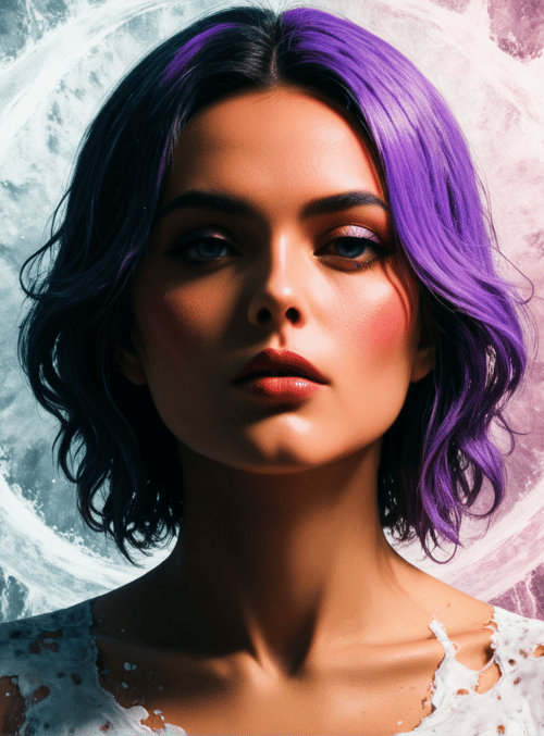 woman, hair, portrait, background, splatter