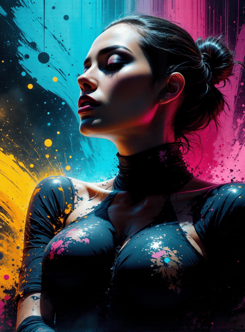 woman, paint, art