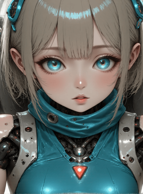 robot, mechanical, cyborg, anime, girl, machine, armor, sleeves, goggles, neck