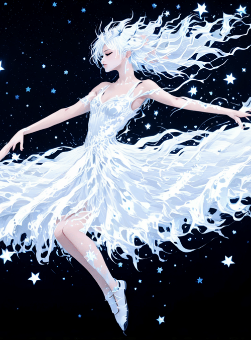 dancing figure, celestial being, star, goddess, angel, galaxy, soul, light, cosmic, universe