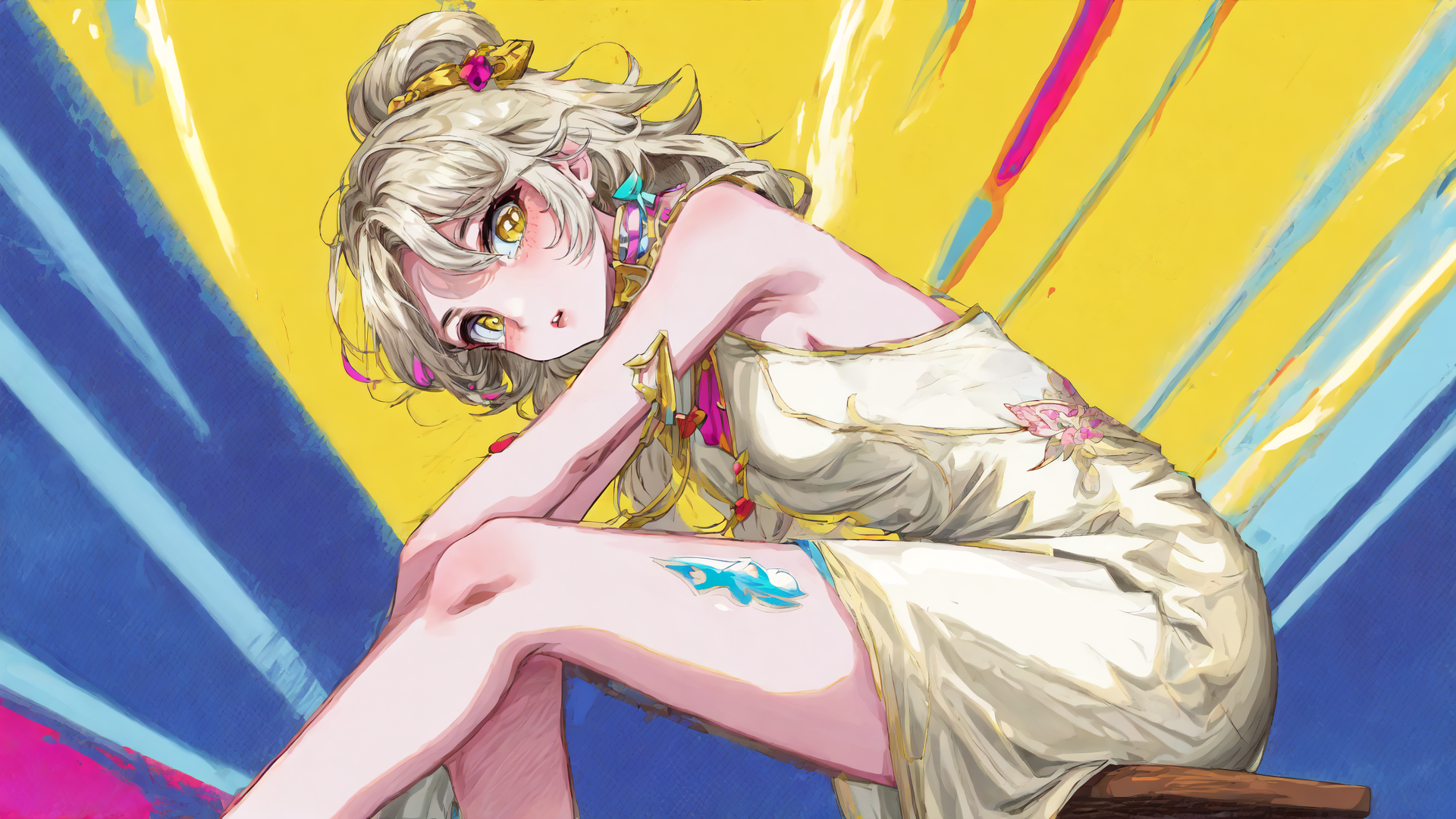 AI generated wallpaper featuring anime girl, character