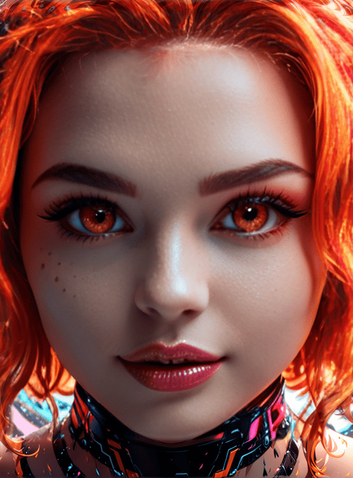woman, neon, hair