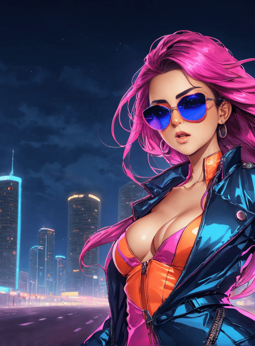 woman, cityscape, car