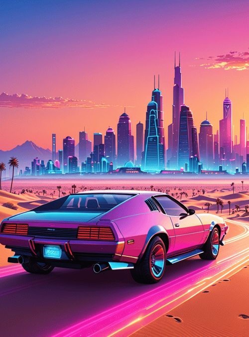 car, cityscape, desert