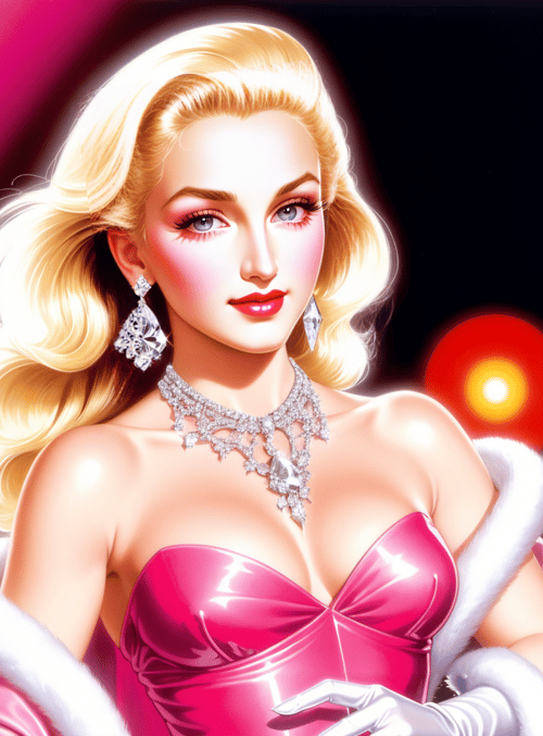 woman, gown, jewelry