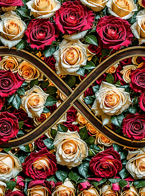roses, infinity symbol