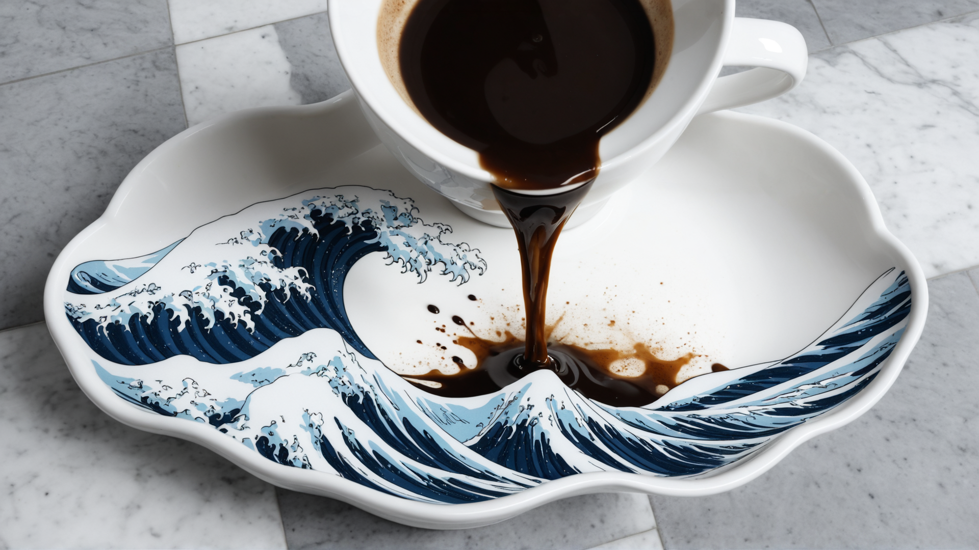 AI generated wallpaper featuring coffee, cup, plate