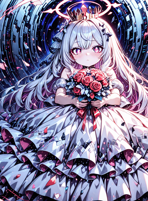 girl, flower, dress