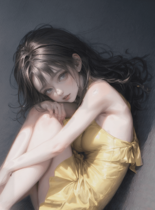 girl, dress, hair