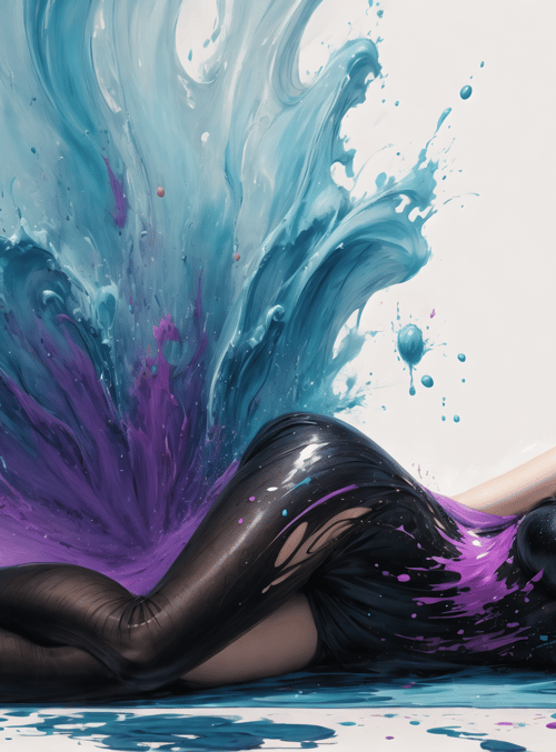woman, paint, wave