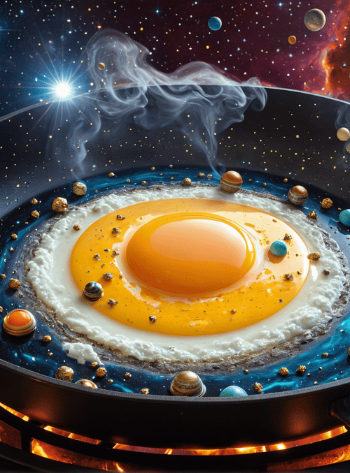 egg, universe, pan
