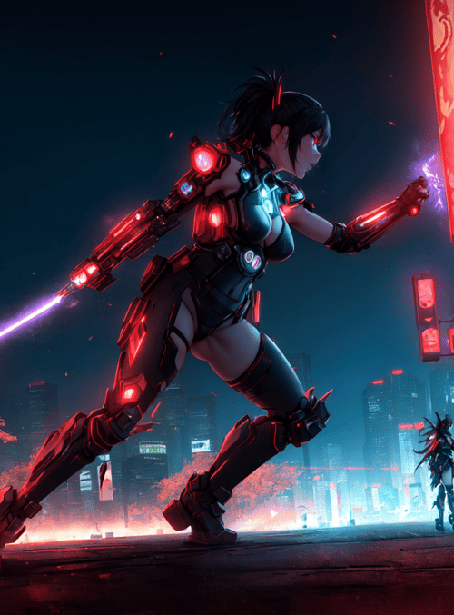 cyborg, fighter, city