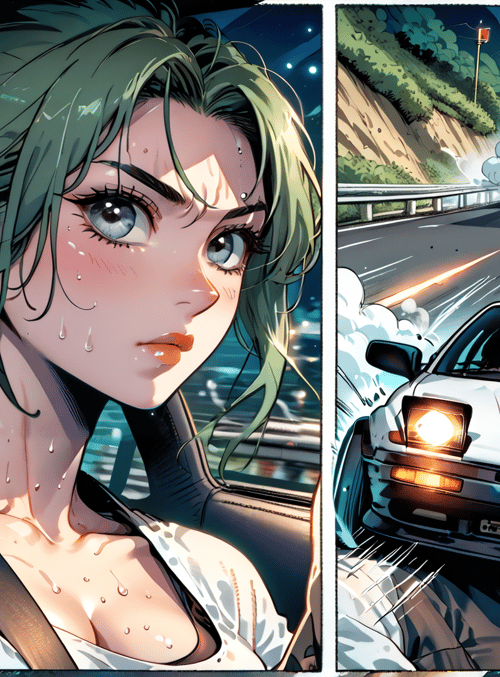 woman, car, road, driving, nissan