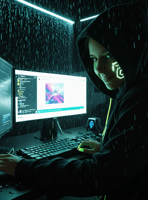 hacker, computer, monitor