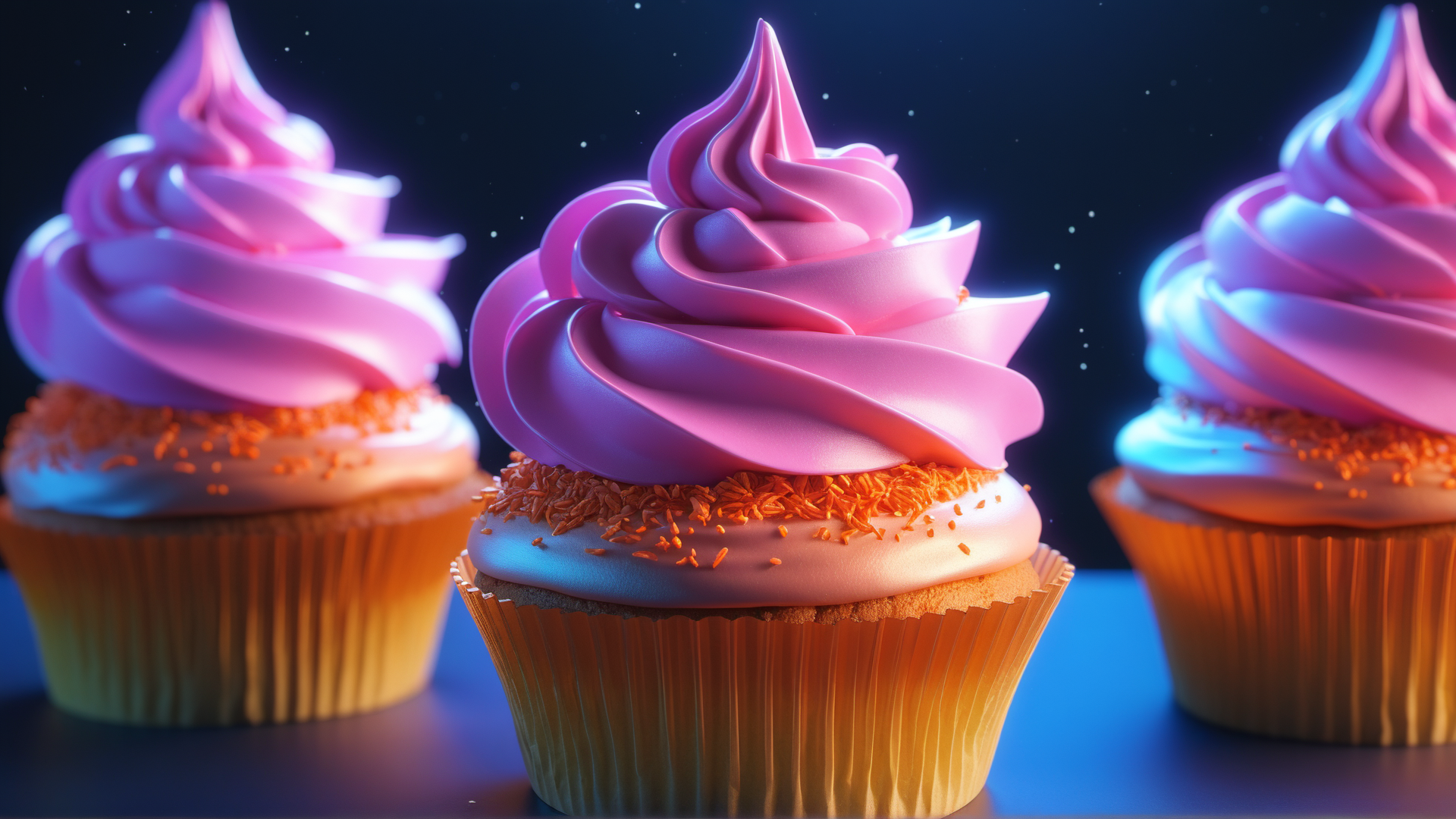 AI generated wallpaper featuring cupcakes