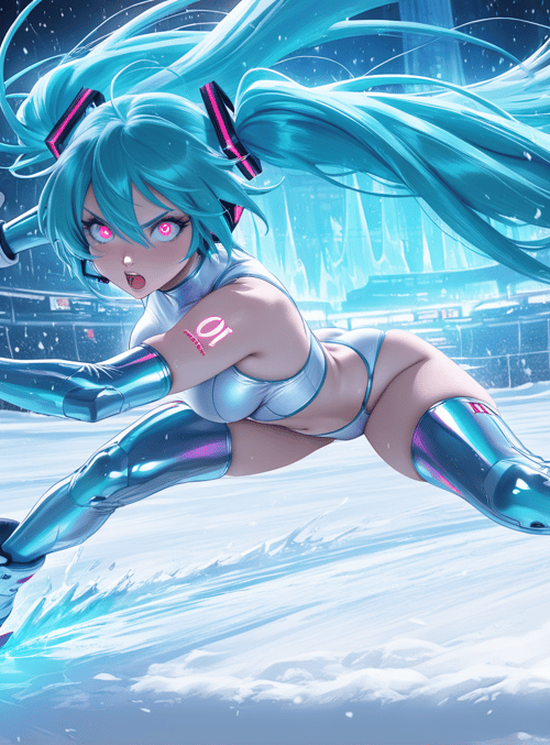 character, skater, hockey, cyber, futuristic, anime, ice, figure, sledding, sports