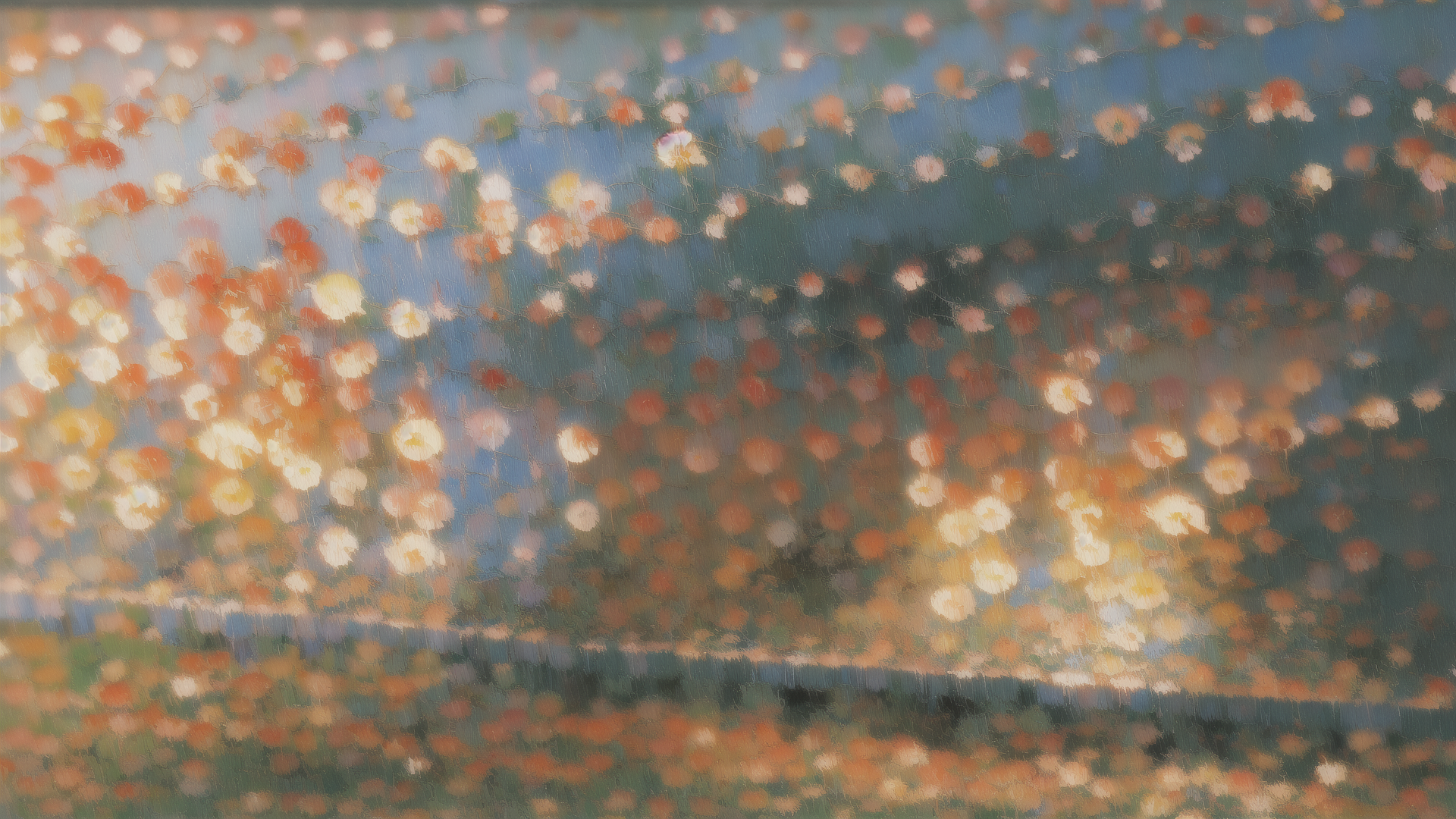 AI generated wallpaper featuring flowers, field, landscape