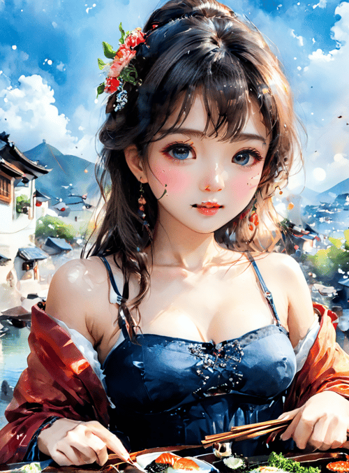 woman, chinese, street