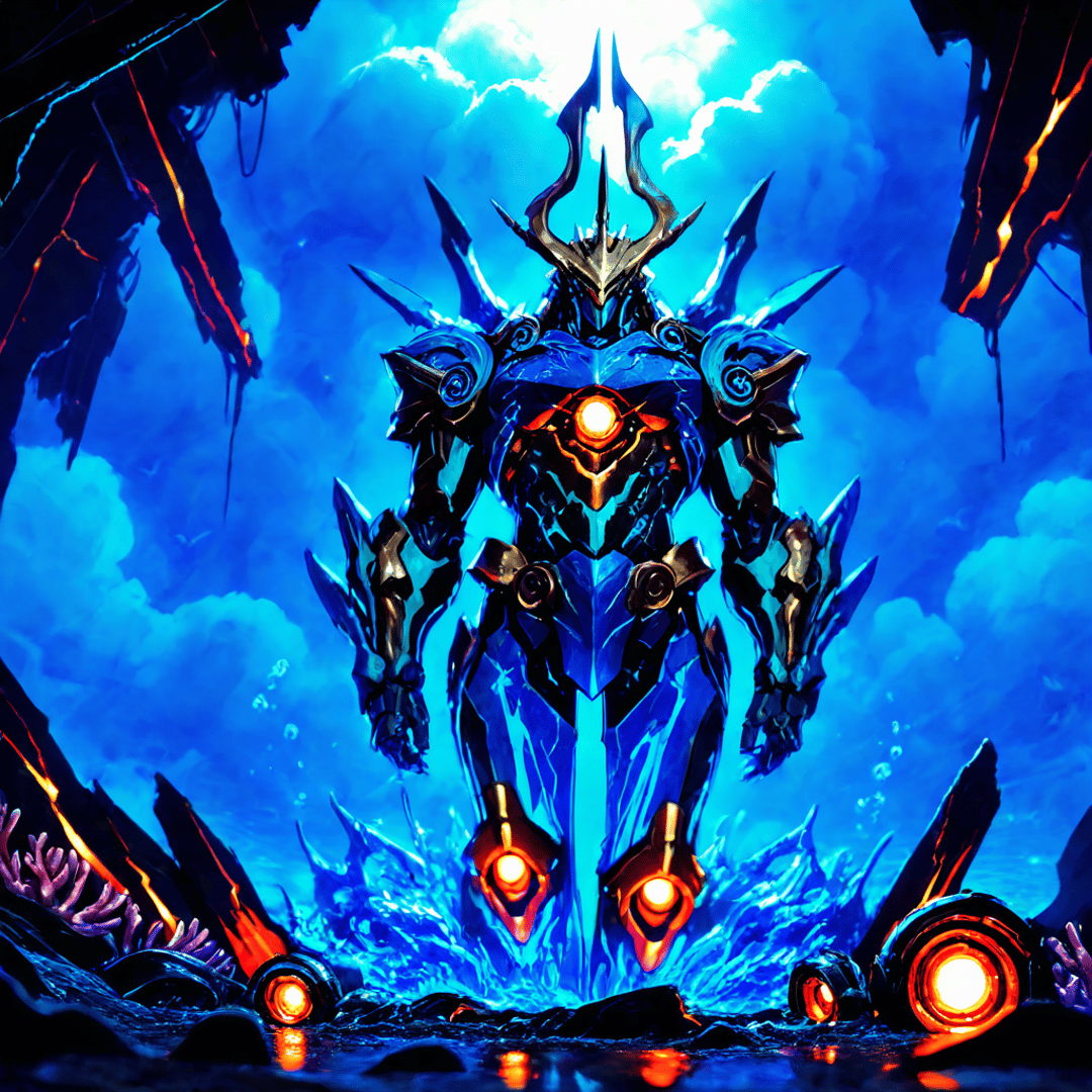 AI generated wallpaper featuring robot, armor, giant